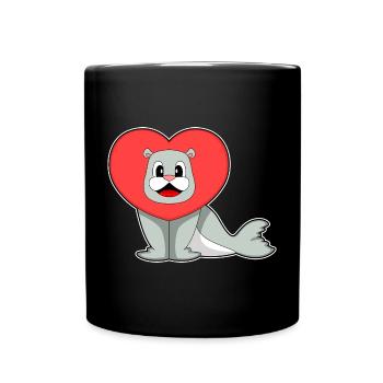Seal Heart - Full Colour Mug - black - Front