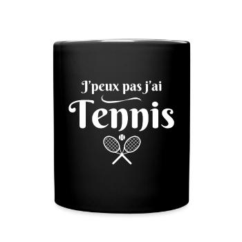 tennis, fan de tennis, raquette de tennis - Mug uni - noir - Devant
