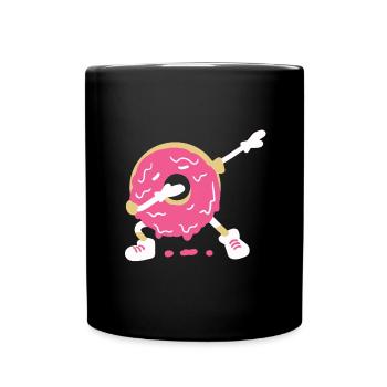 Lustiger Donut - Tasse einfarbig - Schwarz - Vorne