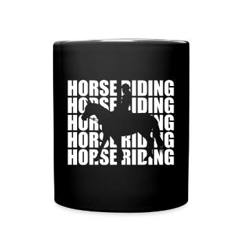 Horse Riding - Tasse einfarbig - Schwarz - Vorne