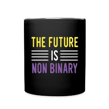 LGBTQ Pride Month - The future is non-binary - Full Colour Mug - black - Front