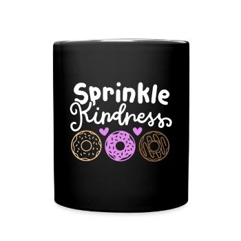 Donut gegen Mobbing - Tasse einfarbig - Schwarz - Vorne