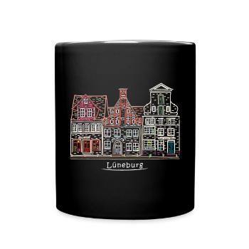 Lüneburg, row of houses harbour, Northern Germany - Full Colour Mug - black - Front