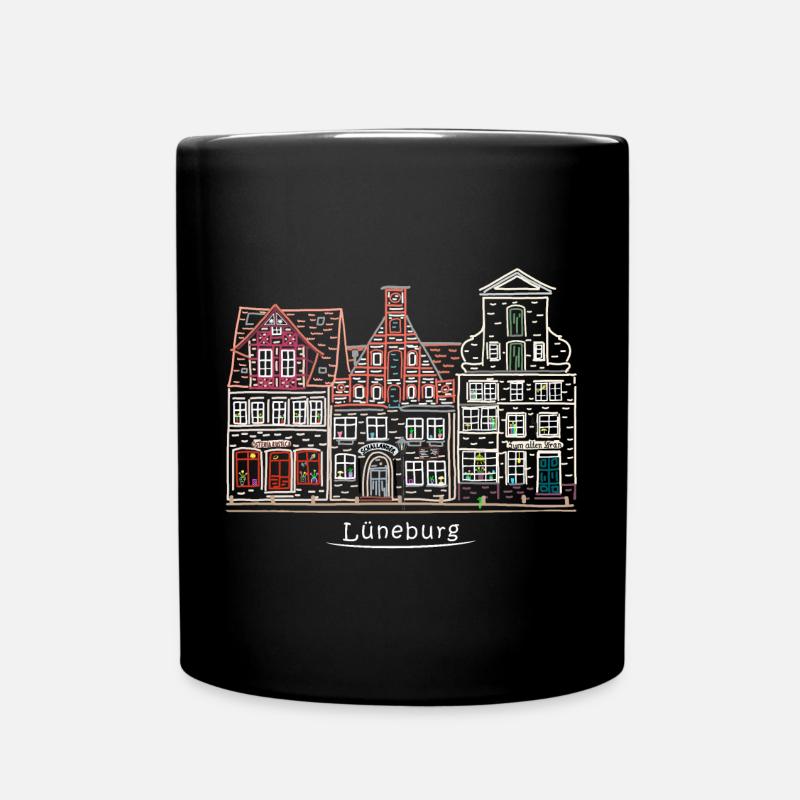 Lüneburg, Häuserzeile Hafen, Norddeutschland - Tasse einfarbig - Schwarz