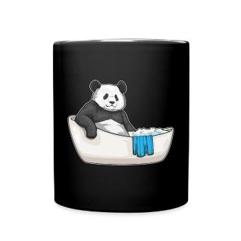 Panda Baden Badewanne - Tasse einfarbig - Schwarz - Vorne