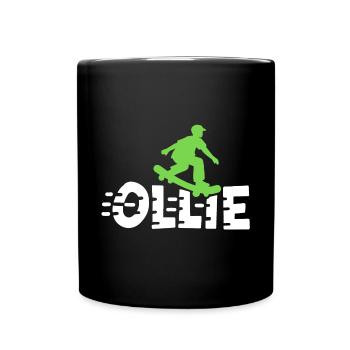 Ollie Skateboarding Skateboarder - Tasse einfarbig - Schwarz - Vorne