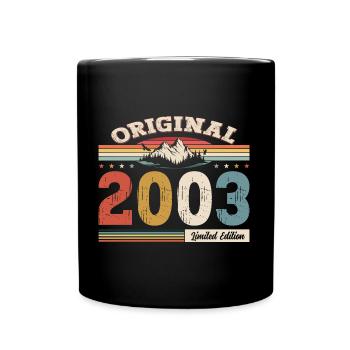 21. Geburtstag Baujahr 2003 Jahrgang 2003 Original - Tasse einfarbig - Schwarz - Vorne