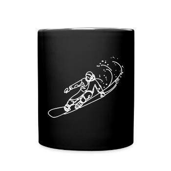 Snowboarder Sketch - Full Colour Mug - black - Front