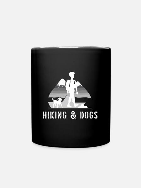 Wandern und Hunde Outdoor Wanderer Haustier Wander - Tasse einfarbig - Schwarz