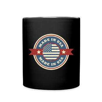 Fabriqué aux États-Unis Rétro Grunge Design américain - Mug uni - noir - Devant