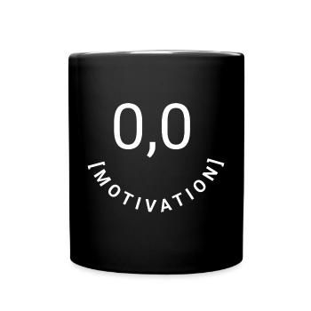 Null Bock,null Motivation, 0,0 Motivation - Tasse einfarbig - Schwarz - Vorne
