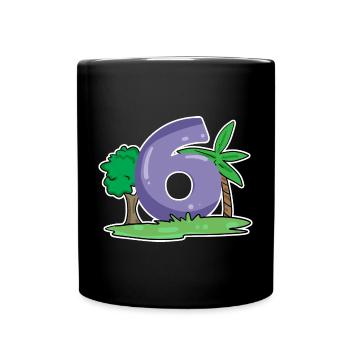 Nummer 6 Muster - Tasse einfarbig - Schwarz - Vorne