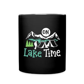 See Camping Zelten - Tasse einfarbig - Schwarz - Vorne