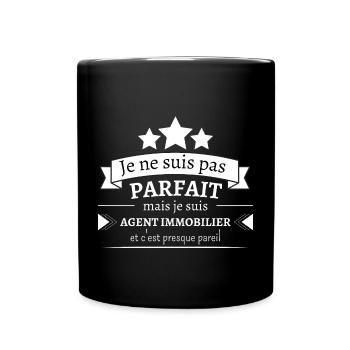 Agent immobilier - Presque parfait - Mug uni - noir - Devant