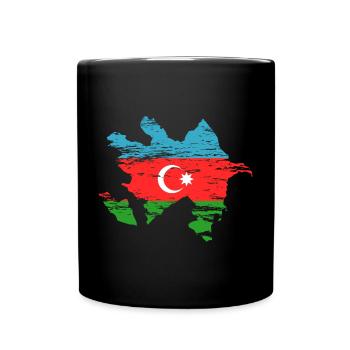 Aserbaidschan Landkarte used - Tasse einfarbig - Schwarz - Vorne