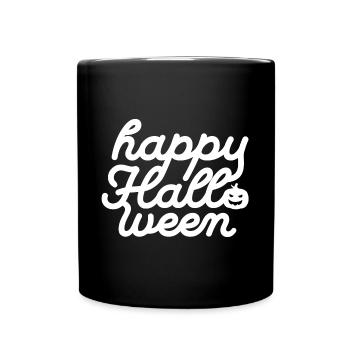 Festive Halloween Themed Typography Design - Full Colour Mug - black - Front