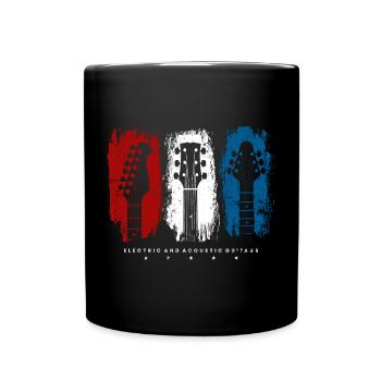Flag Trio Guitars Grunge - Full Colour Mug - black - Front