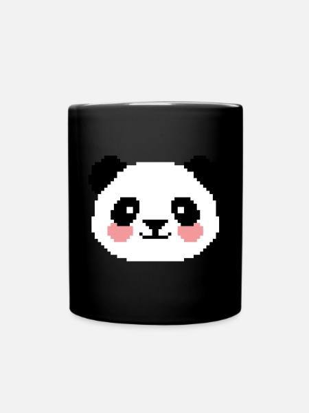 8bit Panda - Tasse einfarbig - Schwarz