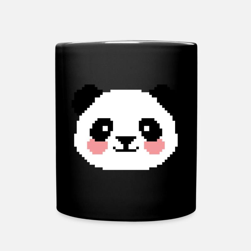 8bit Panda - Tasse einfarbig - Schwarz