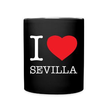 I LOVE SEVILLA Spain Spanien - Tasse einfarbig - Schwarz - Vorne