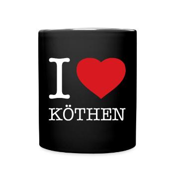 I LOVE KÖTHEN - Tasse einfarbig - Schwarz - Vorne