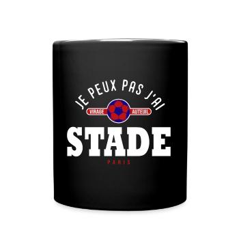 Je peux pas j'ai stade supporter football Paris - Mug uni - noir - Devant