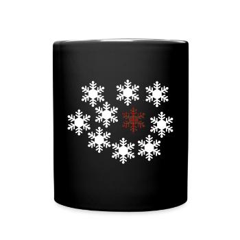 Tartan Snowflake Centerpiece - Full Colour Mug - black - Front