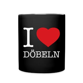 I LOVE DÖBELN - Tasse einfarbig - Schwarz - Vorne