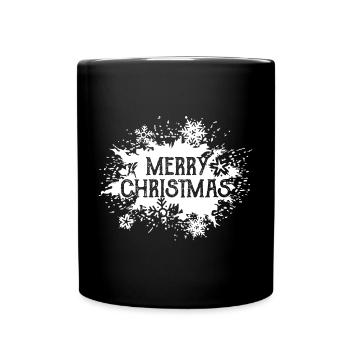 flocon de neige Noël Police Nuage d’hiver Logo - Mug uni - noir - Devant