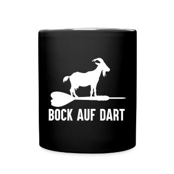 Bock Auf Dart - Darts Spruch Dart Spieler - Tasse einfarbig - Schwarz - Vorne