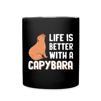 Capybara - Tasse einfarbig - Schwarz - Vorne