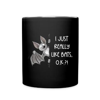 I Just Really Like Bats I Fledermaus Flughund - Tasse einfarbig - Schwarz - Vorne
