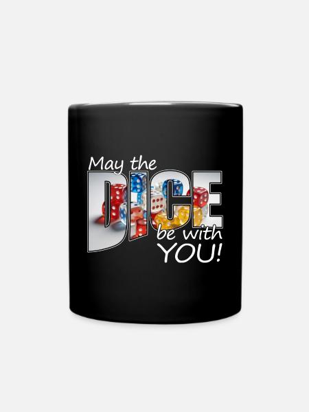 Boardgamer - May the dice be with you! - Full Colour Mug - black