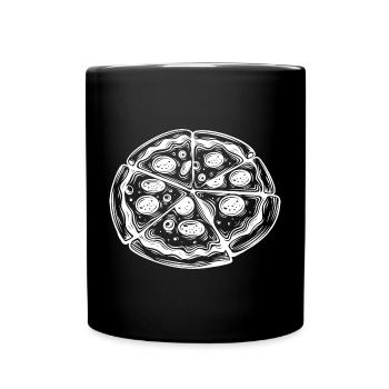 Dessin de pizza - Mug uni - noir - Devant