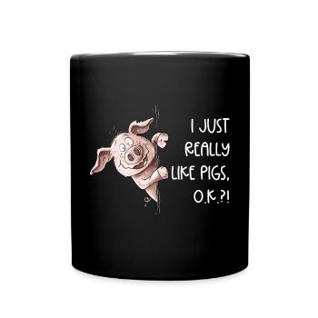 J’aime vraiment les cochons Cochon Cochon - Mug uni - noir - Devant