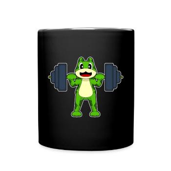 Frog Bodybuilder Barbell Bodybuilding - Full Colour Mug - black - Front