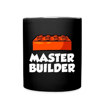 Brick Builder Toys Blocks Clamping Blocks Bricks - Full Colour Mug - black - Front