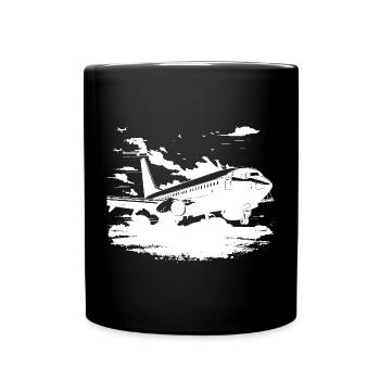 Airplane Sketch - Full Colour Mug - black - Front