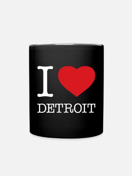 I LOVE DETROIT - Tasse einfarbig - Schwarz