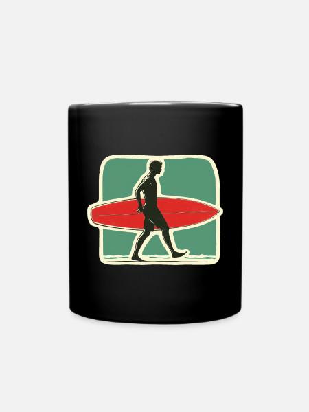 Retro Surfer - Leave the golden days of surfing - Full Colour Mug - black