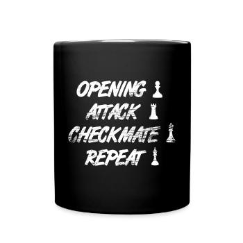 Schach Techniken - Tasse einfarbig - Schwarz - Vorne