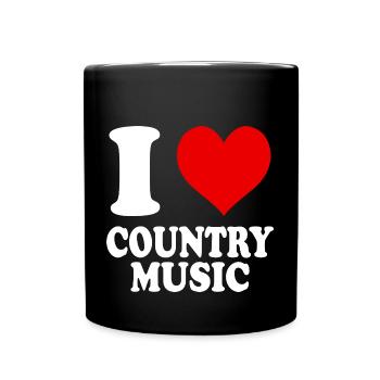 Ich liebe Country Musik Lustige Herzmusik - Tasse einfarbig - Schwarz - Vorne