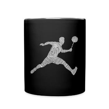 Joueur de badminton badminton empreinte digitale badminton - Mug uni - noir - Devant