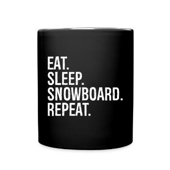 Eat Sleep Snowboard Répéter - Mug uni - noir - Devant