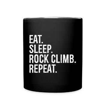 Manger dormir Escalade Répéter - Mug uni - noir - Devant