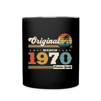 55ème anniversaire cadeau mari Vintage mars 1970 - Mug uni - noir - Devant
