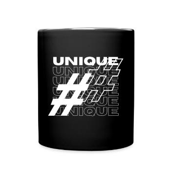 Unique Hashtag Typography - Full Colour Mug - black - Front