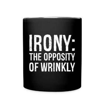 L’ironie, l’opposition des rides - Mug uni - noir - Devant