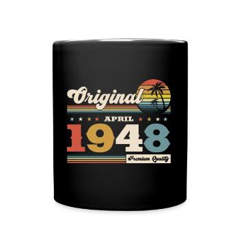 77th Birthday Original April Vintage 1948 - Full Colour Mug - black - Front