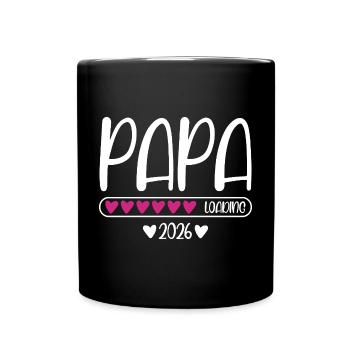 Papa 2026 loading - Tasse einfarbig - Schwarz - Vorne